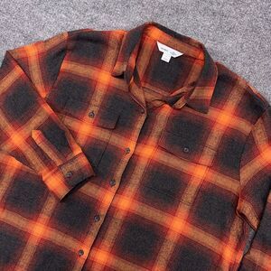 Old Navy Womens L The Boyfriend Shirt Flannel Evermore Taylor Swift Style Plaid